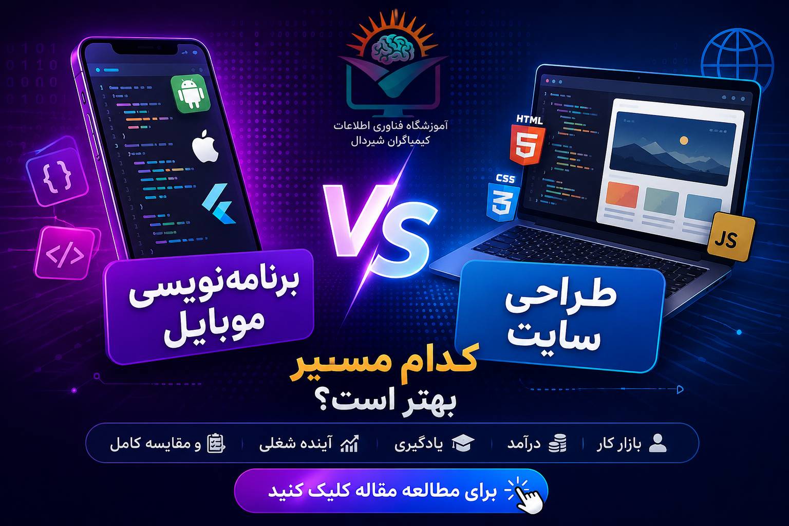 برنامهنویسی موبایل بهتر است یا طراحی سایت؟