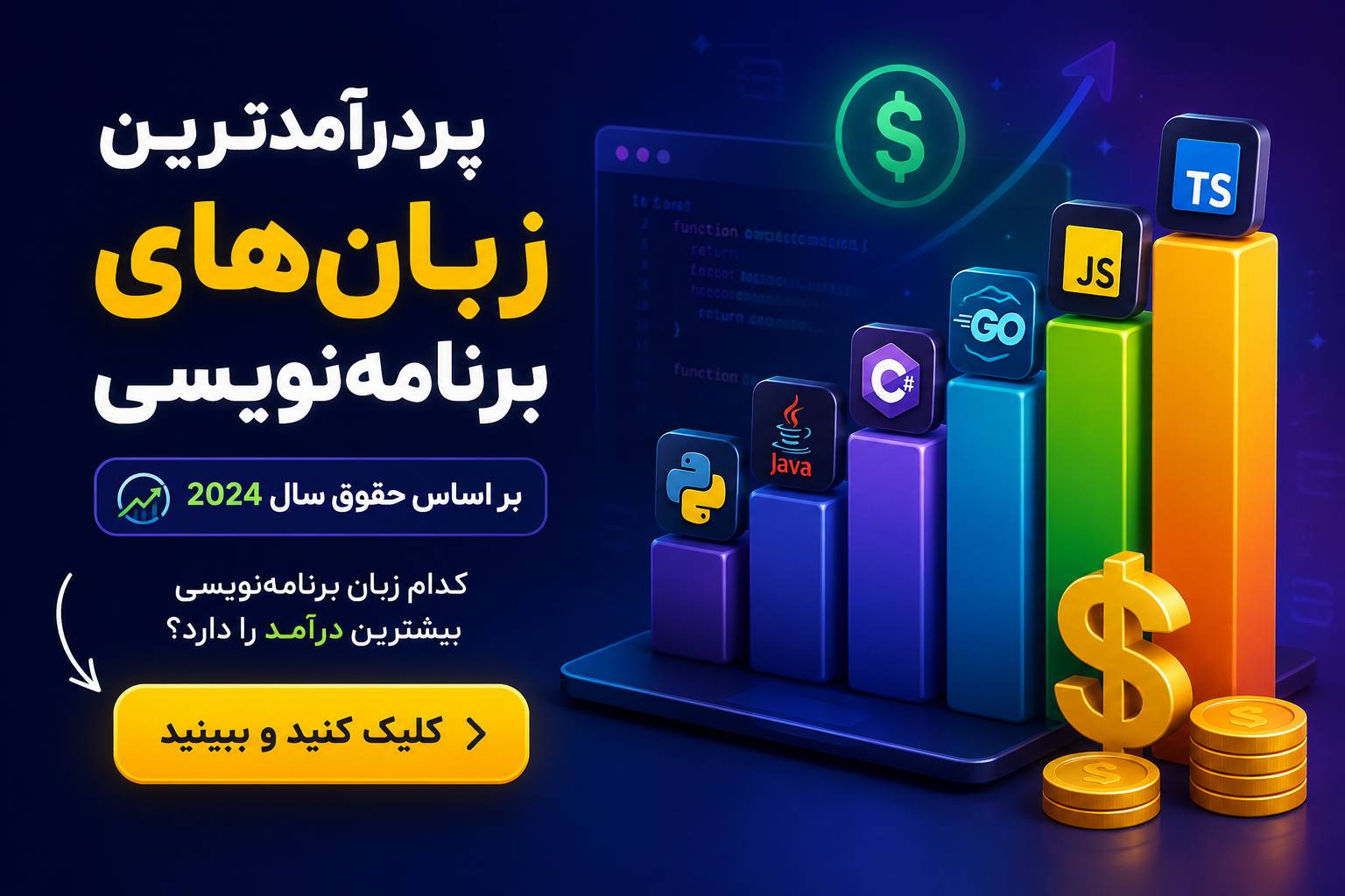 معرفی پردرآمدترین زبانهای برنامه نویسی در سال ۲۰۲۶ - کیمیاگران