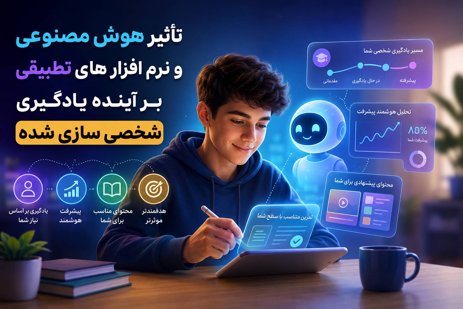 تأثیر هوش مصنوعی و نرم‌افزارهای تطبیقی بر آیندهٔ یادگیری شخصی‌سازی‌شده - کیمیاگران